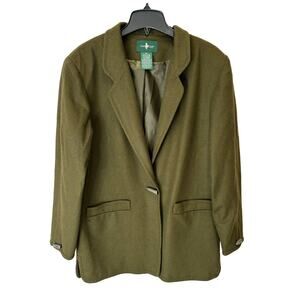 Hunt Club Wool Blend Sport Coat Dark Olive Men's 14T